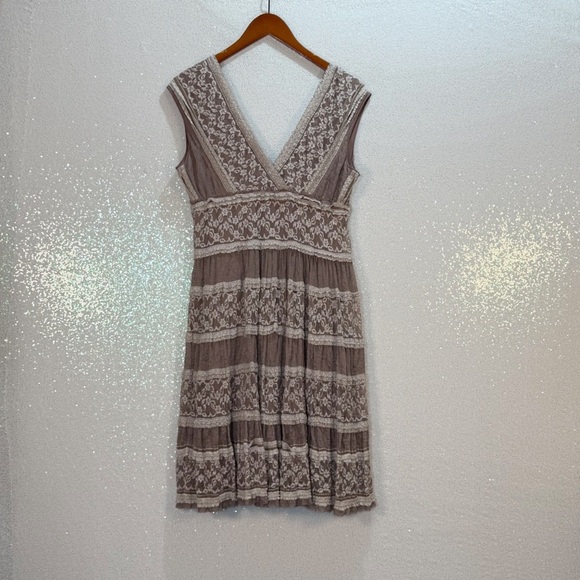 Max Studio Mauve Cream Lace Babydoll Dress Size Large Women’s - Picture 5 of 14